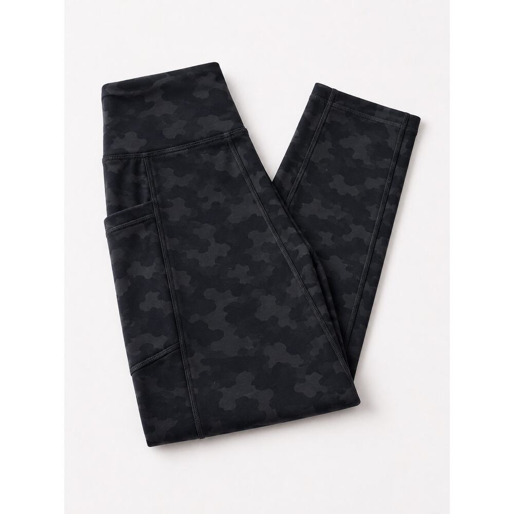 Danskin Black & Grey Cammo Exercise Leggings Women Sz L High Rise Athleisure Gym - Picture 2 of 3